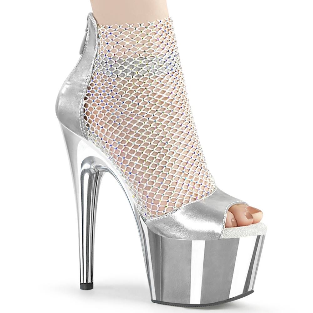 Pleaser - ADORE765RM Bottes de plateforme, Pole dance chaussures - Chaussures de pole dance - Couleur argent Product image